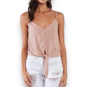 Mustard Seed - Smokey Rose Front Tie Cami Top Size XS